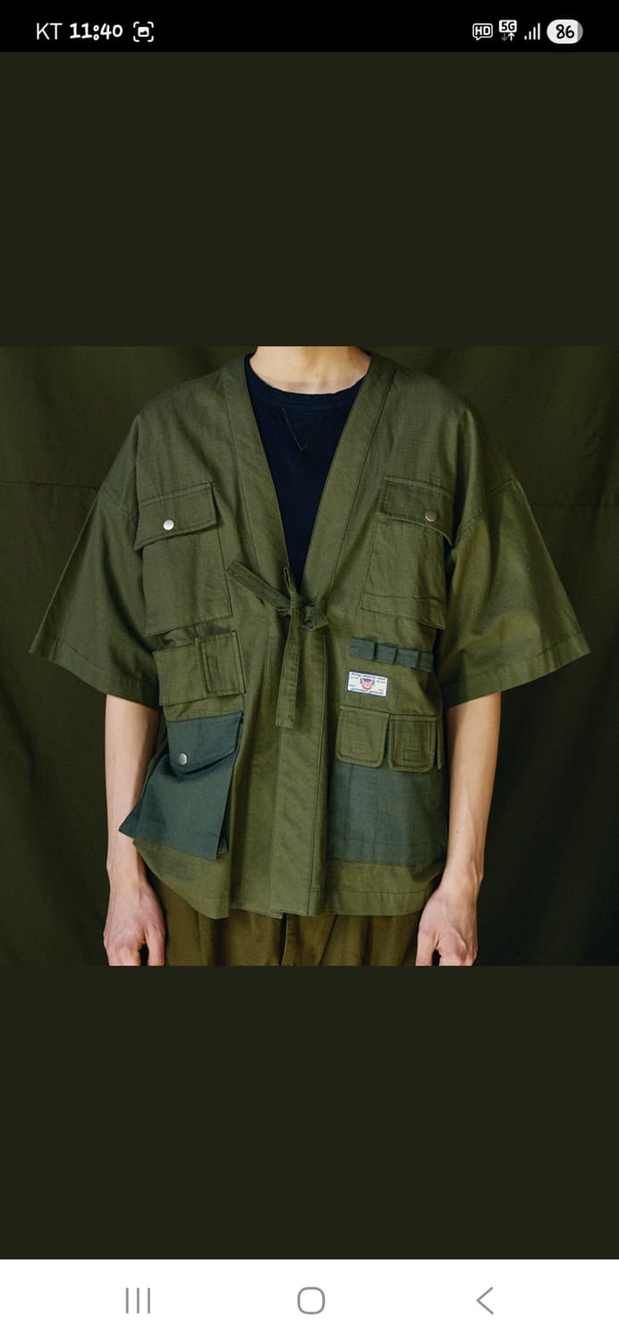 모노플로우 립스타 유틸리티 멀티포켓 가디건 반팔 m 상품이미지4