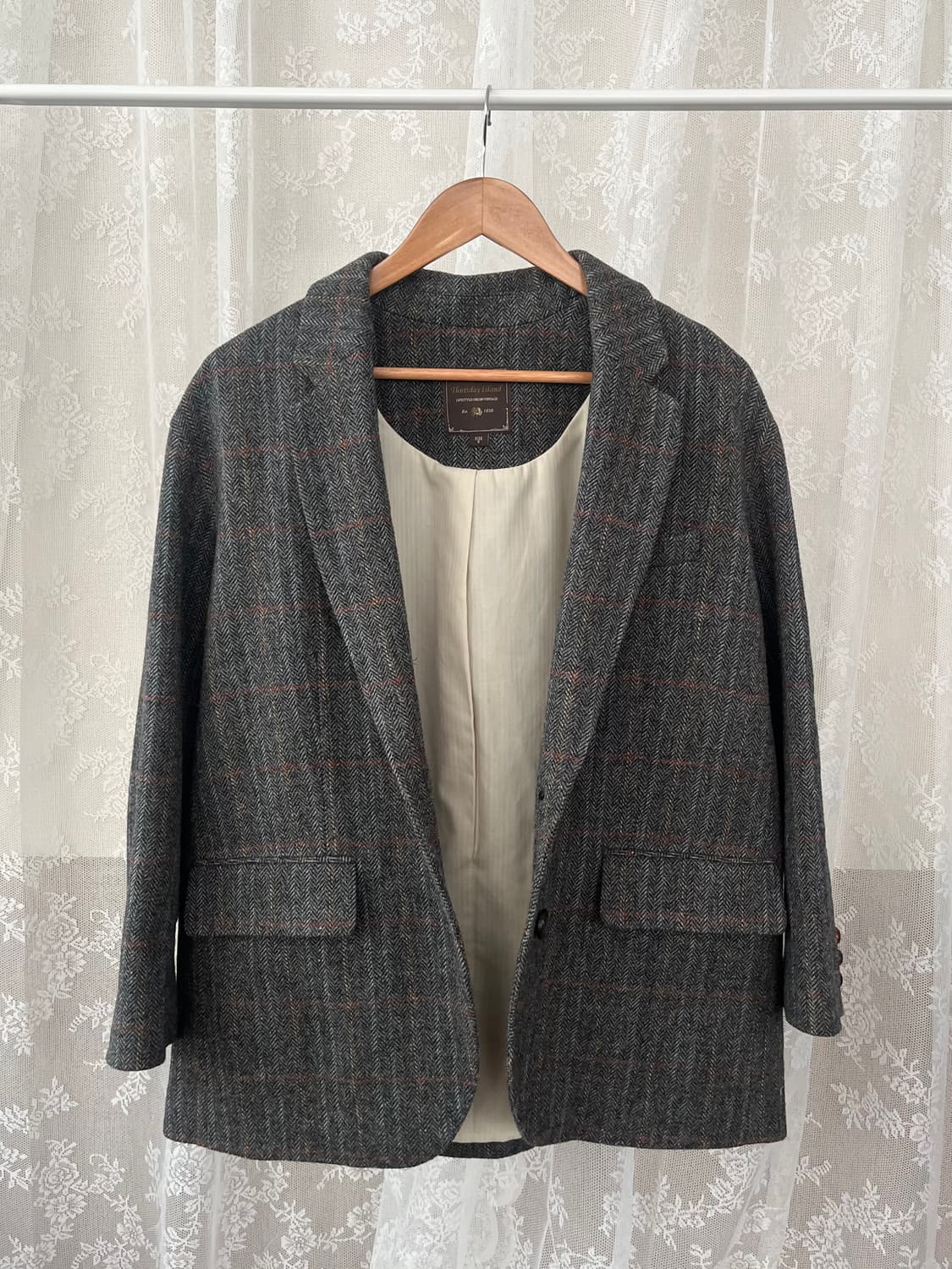 S) 써스데이아일랜드 루즈핏 울 자켓 상품이미지4