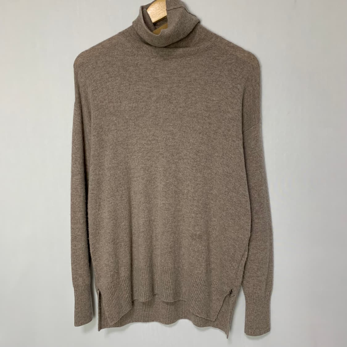 빈티지 캐시미어 100 핑크 베이지 터틀넥 니트 스웨터 상품이미지2