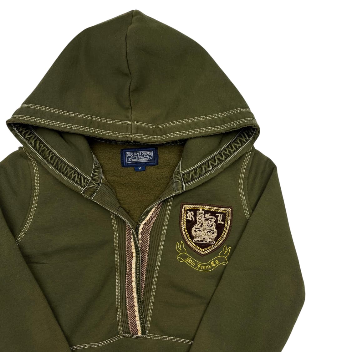 폴로 진스 빈티지 rl패치 로고 카키 후드티 M 상품이미지2