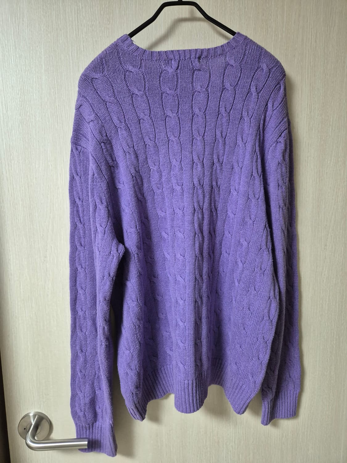 폴로 랄프로렌 케이블 니트 퍼플 XL 남성 꽈배기니트 상품이미지2