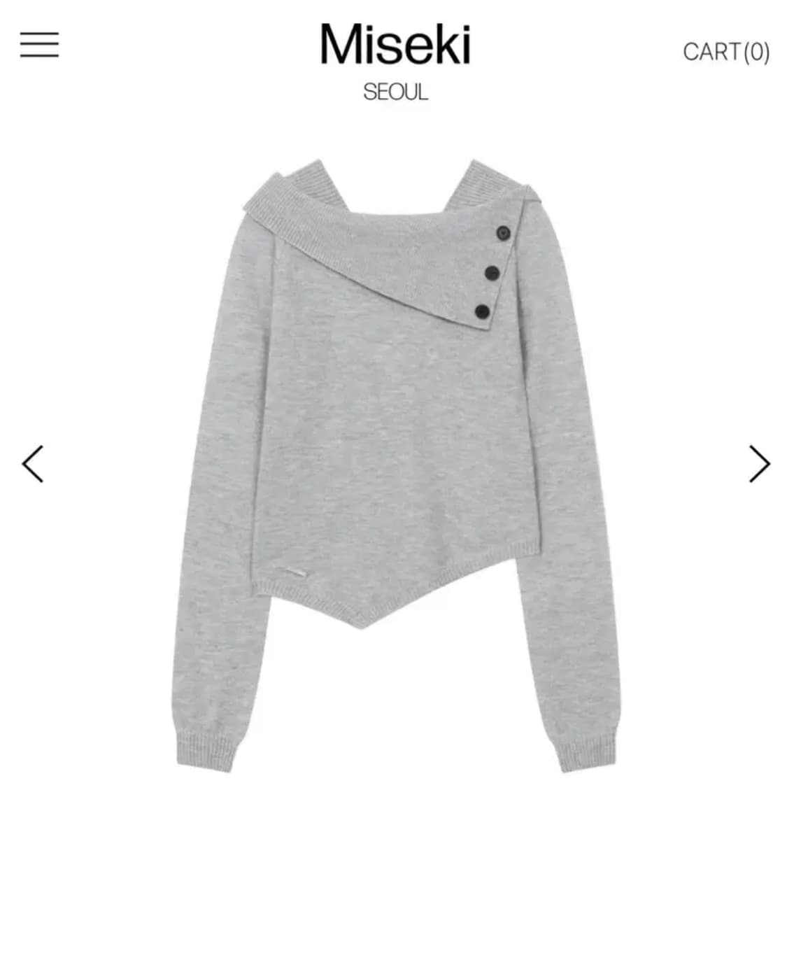 미세키서울 Oblique line button knit 상품이미지1