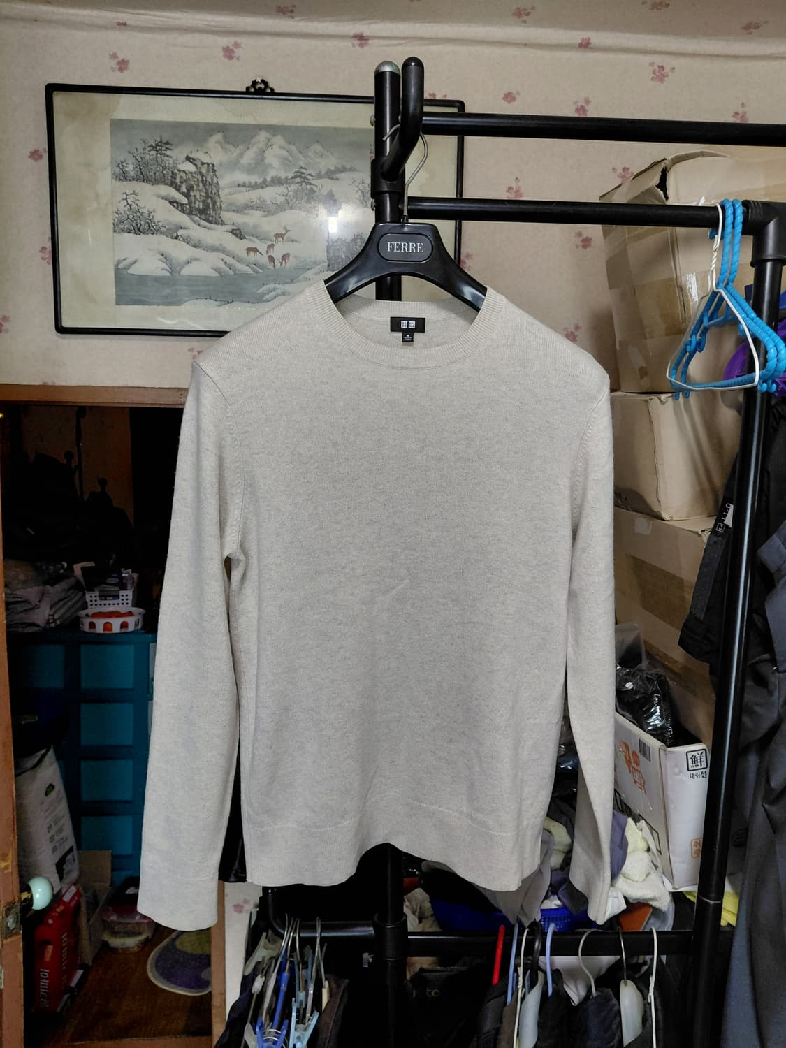 [유니클로]캐시미어100 라운드넥 니트 M(95)사이즈 상품이미지1