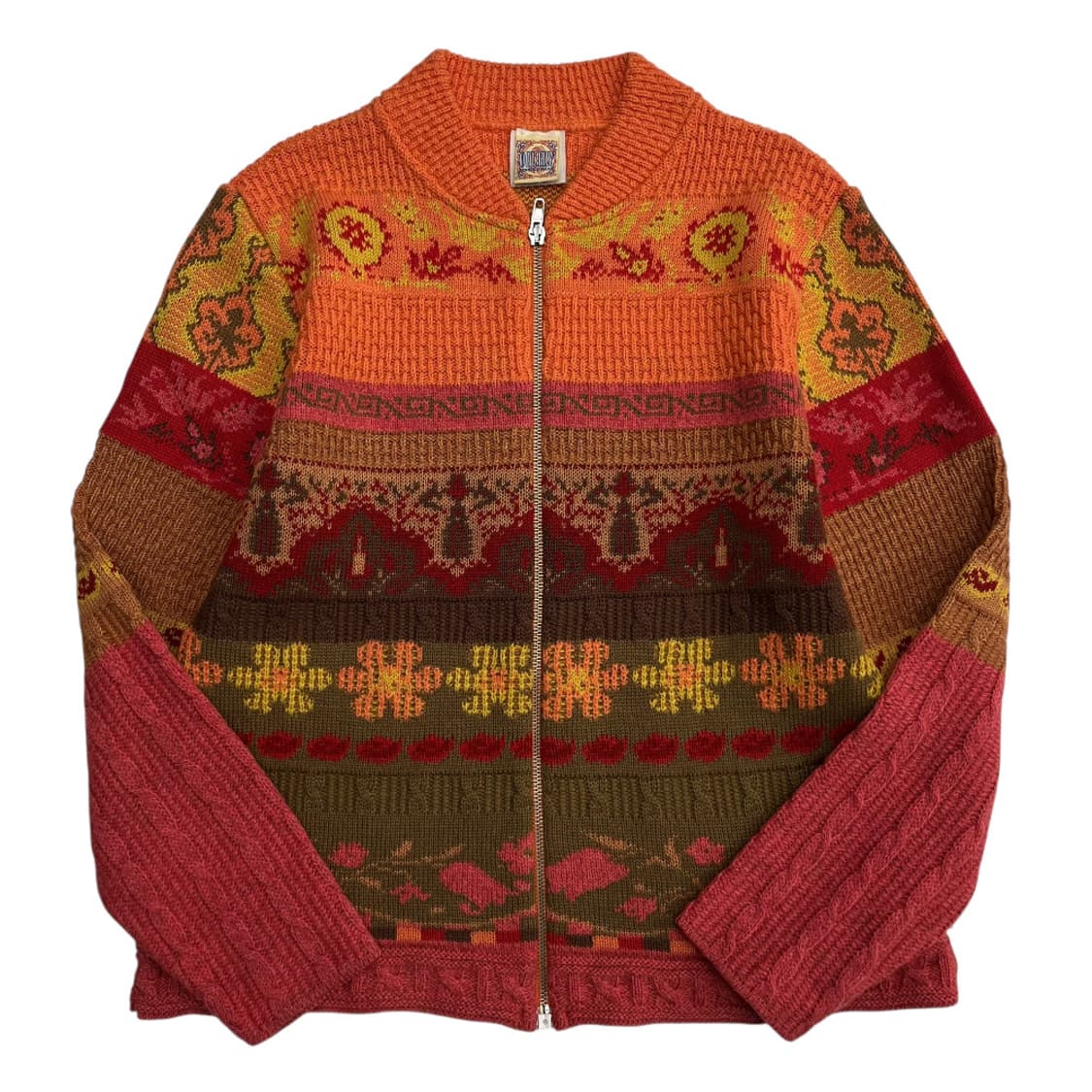 오일릴리 오렌지 에스닉패턴 니트 집업 L 상품이미지2