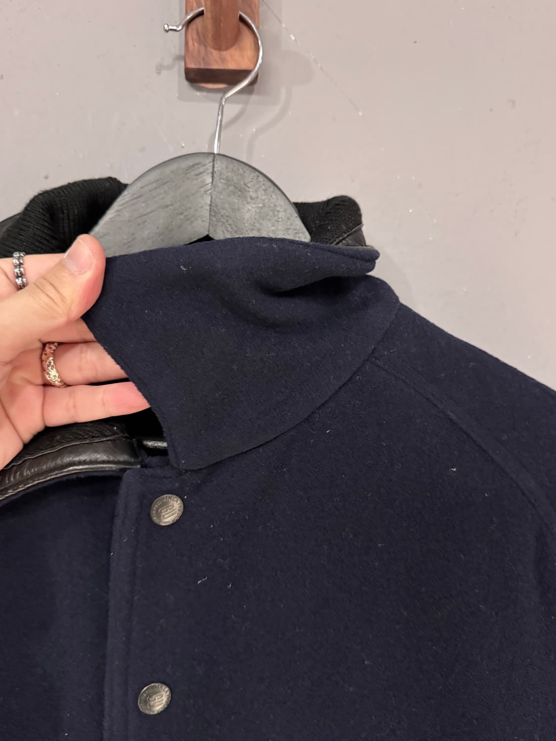 Masayuko Abo 레더카라 봄버자켓  상품이미지5