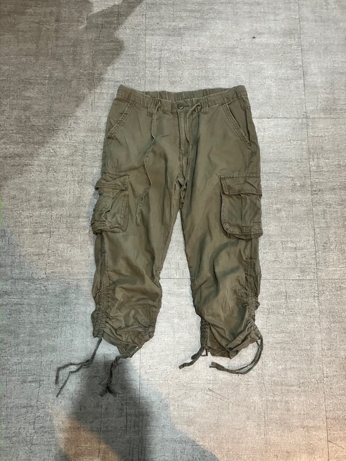 일본빈티지 핀터깔y2k 하구미모리걸 너드남 셔링카고팬츠 상품이미지1
