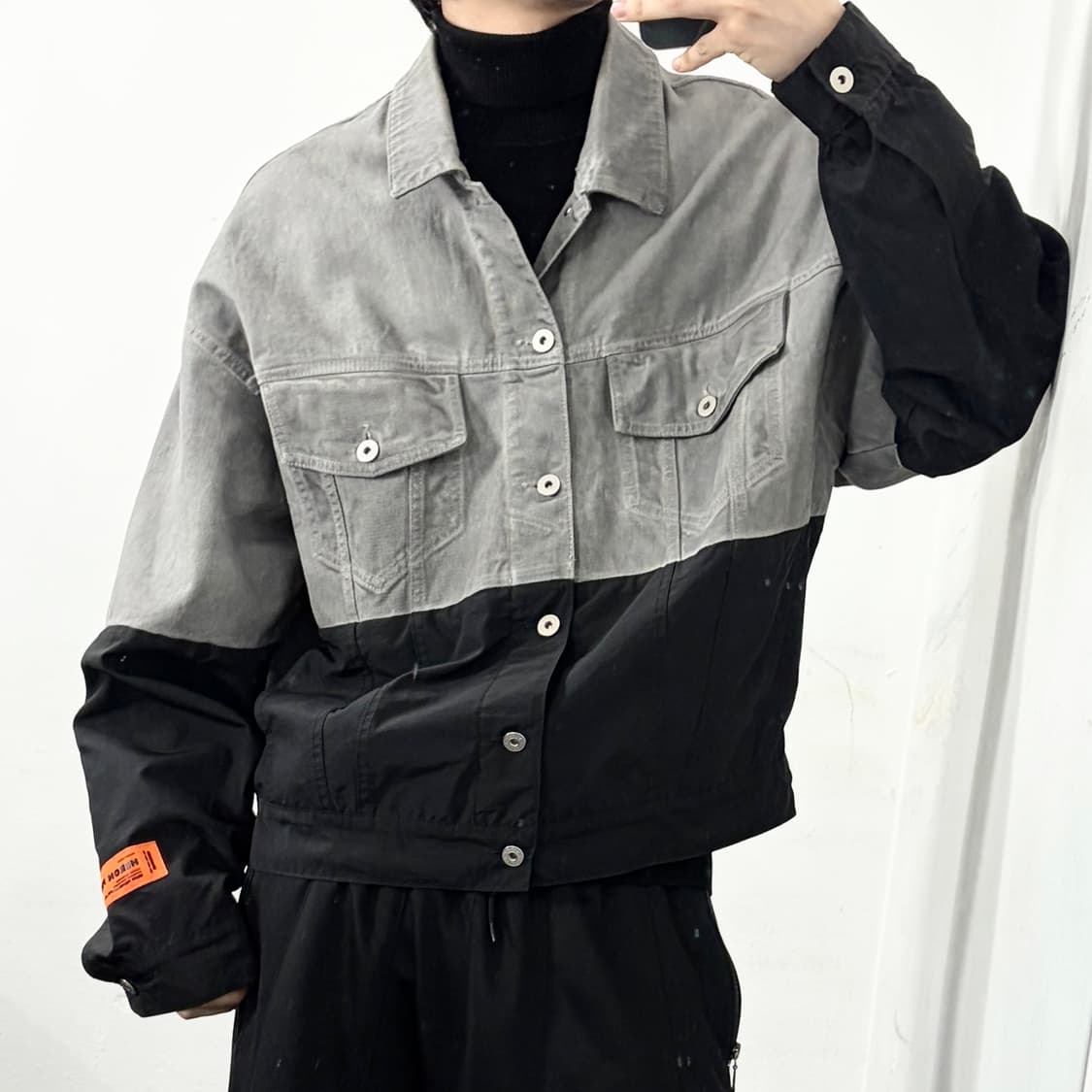 헤론 프레스톤 폴리쉘 믹스드 데님 자켓 상품이미지2