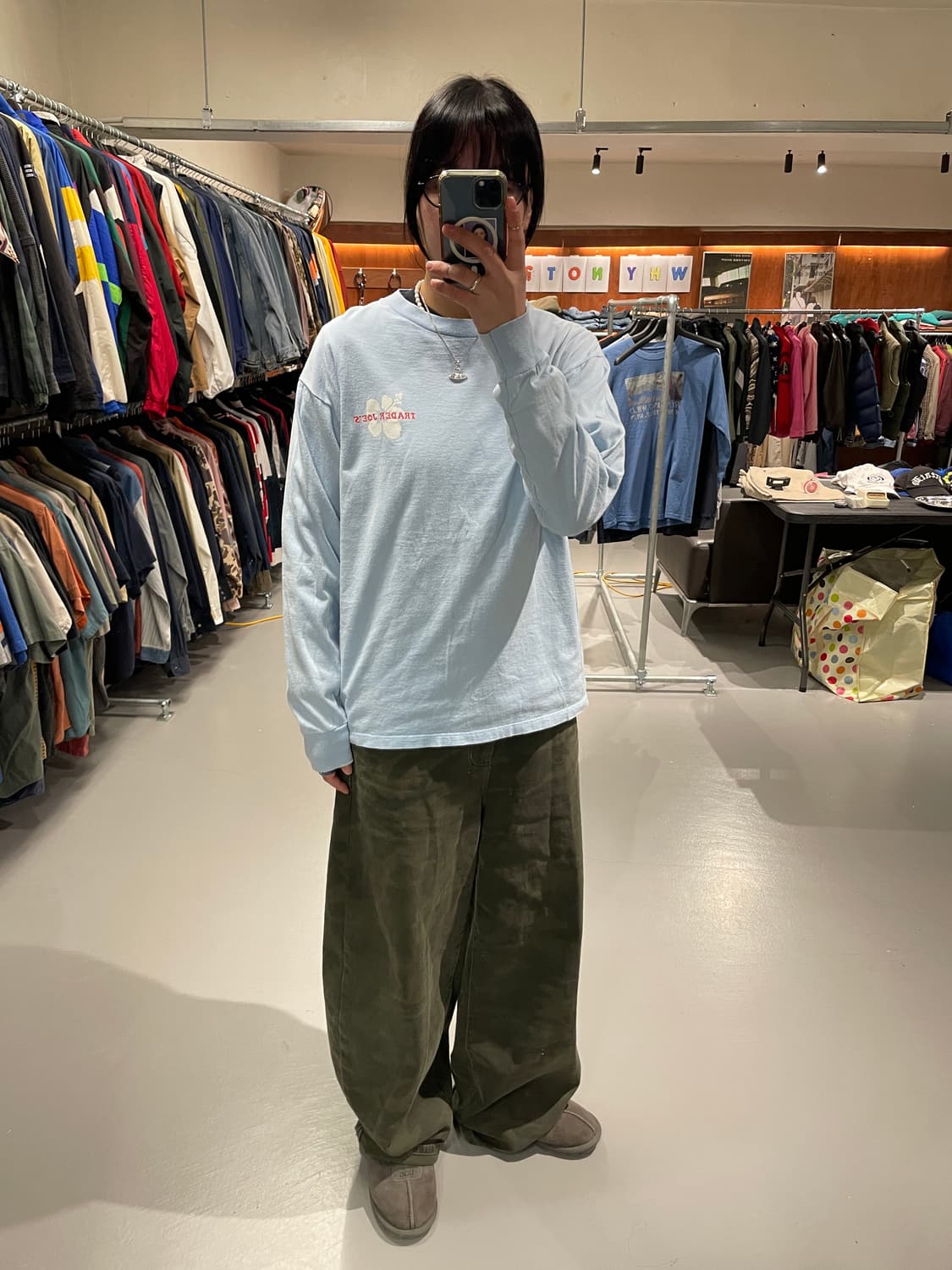 빈티지 롱슬리브 티셔츠(스카이블루)  상품이미지4