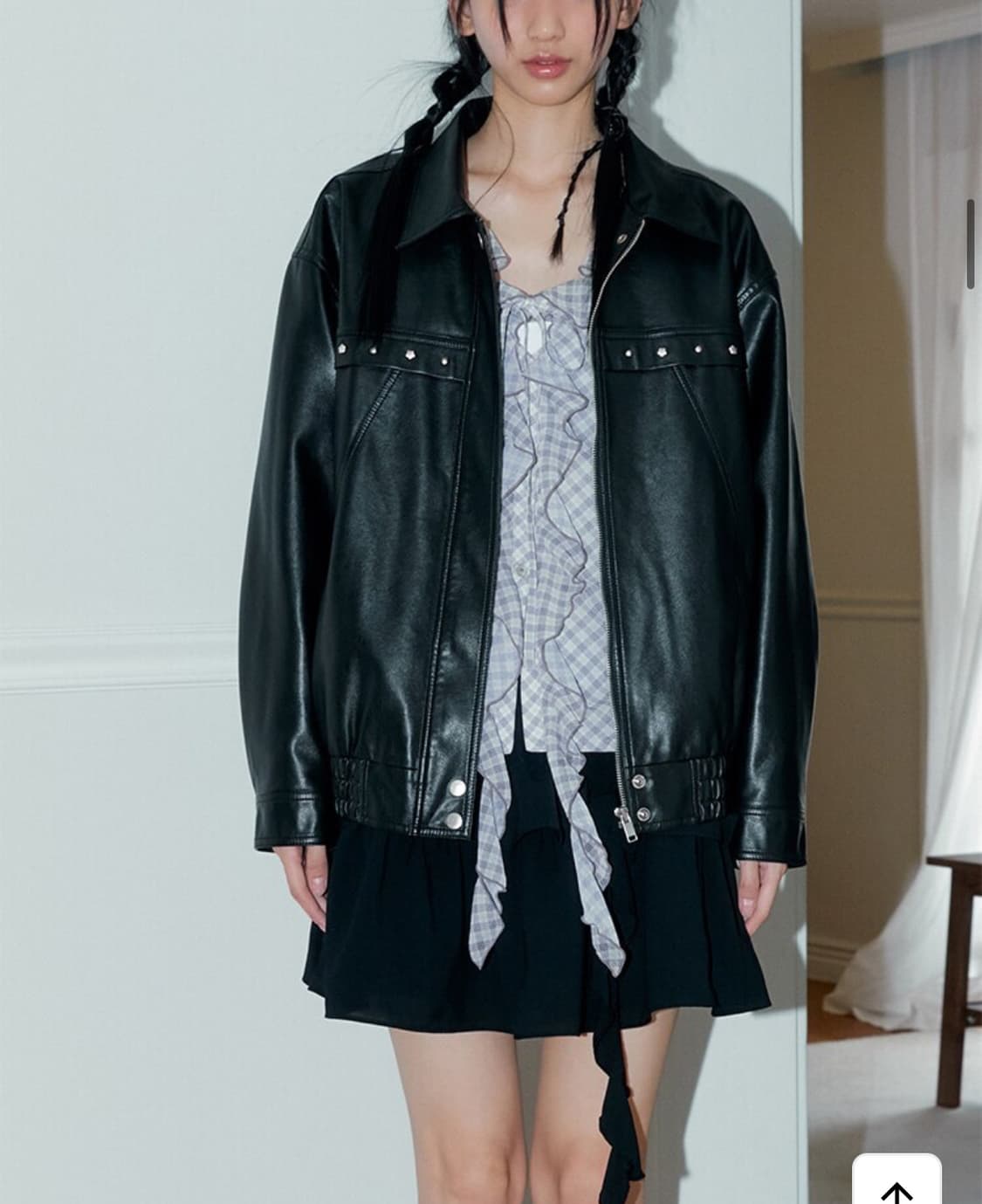 마가린핑거스 RIVET ECO LEATHER JACKET (BLACK) 상품이미지3