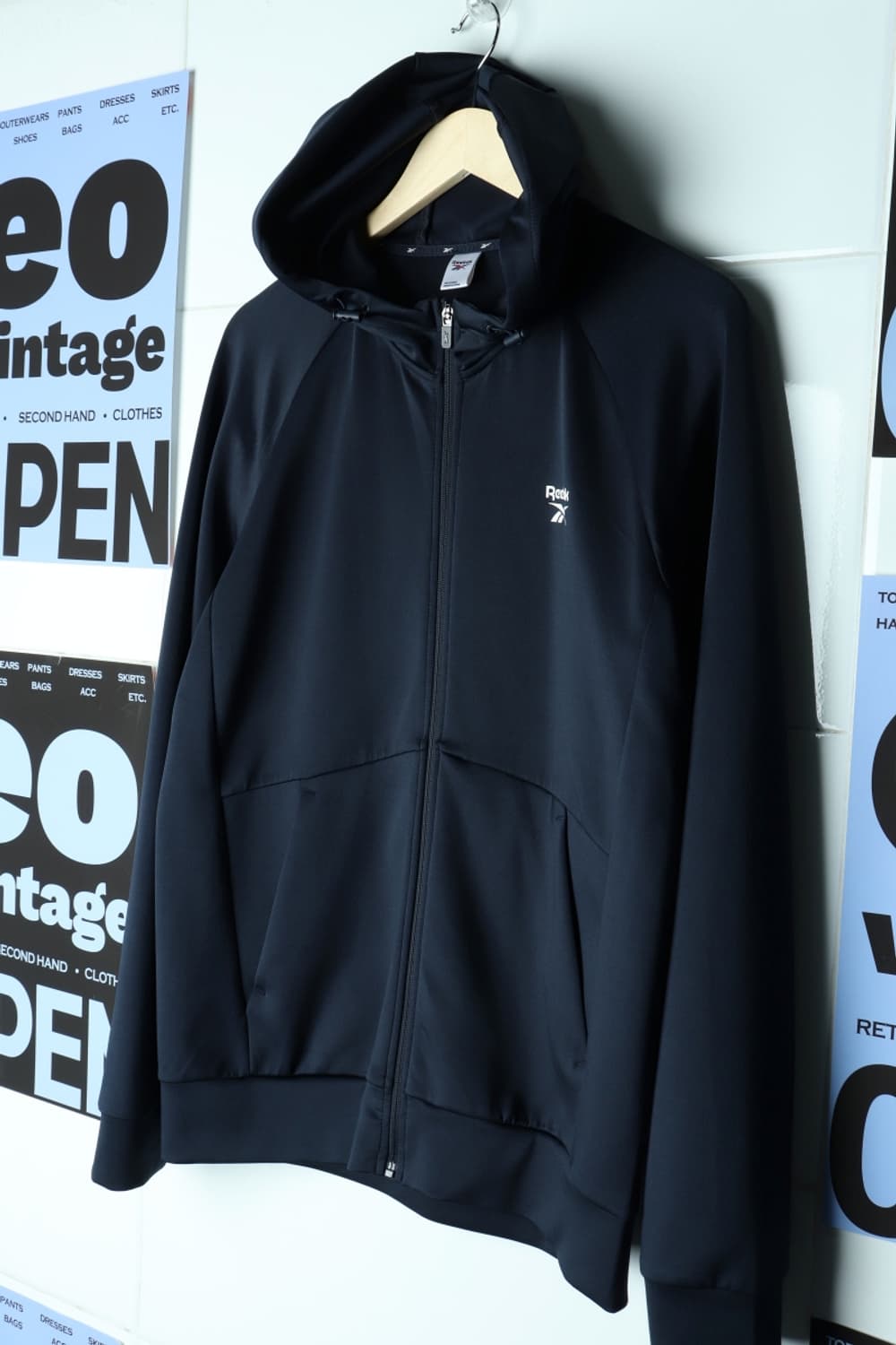(L-XL) 리복 집업 바람막이 점퍼자켓 져지 후드 네이비-H31276 상품이미지1