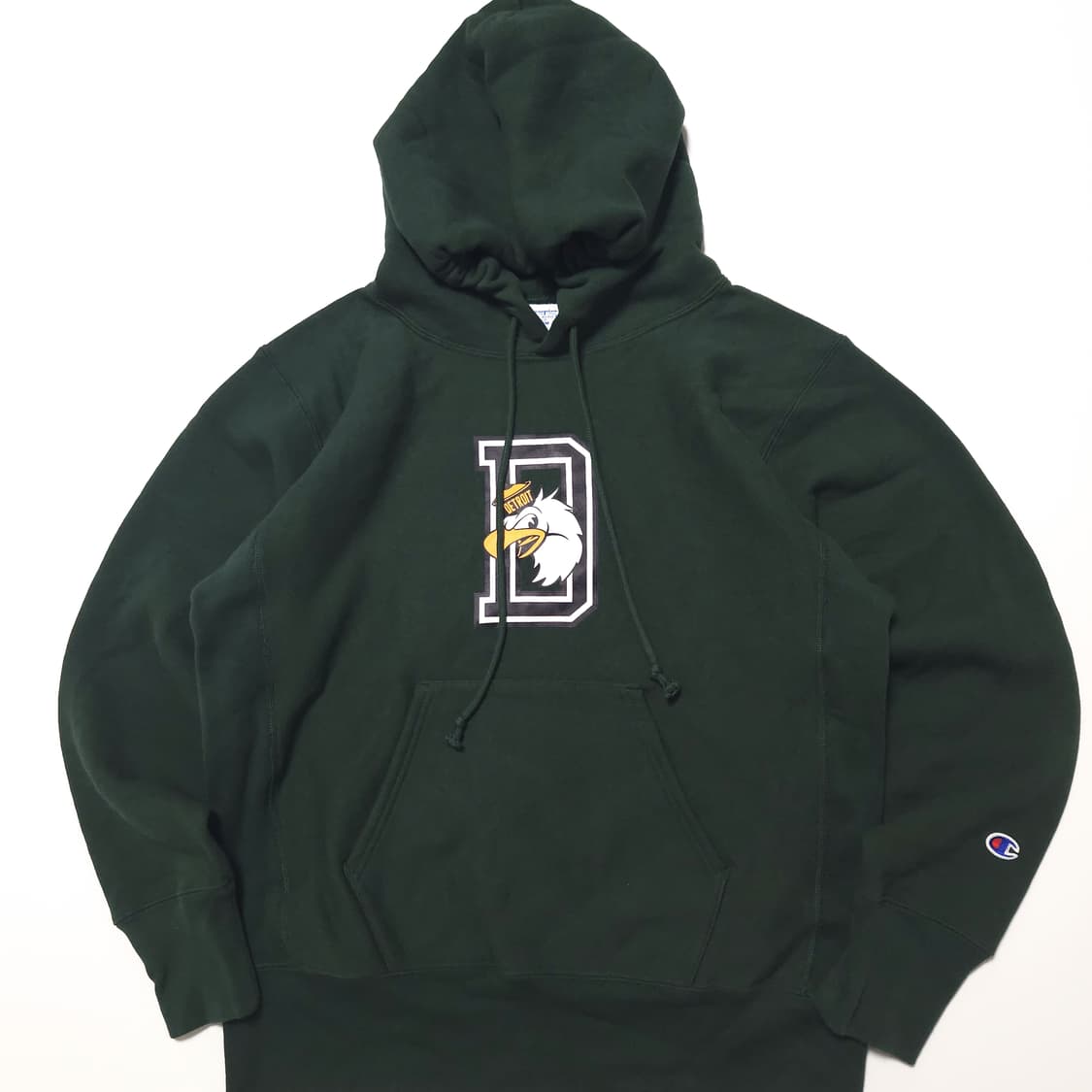 챔피온 블루택 리버스위브 기모 후드 티셔츠 딥그린 상품이미지2