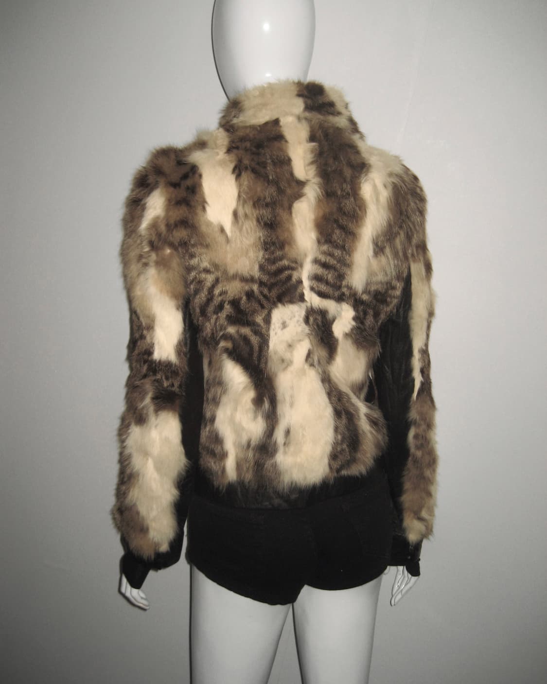 빈티지 토끼퍼 레더 자켓 레오파드 호피 갸루 상품이미지8