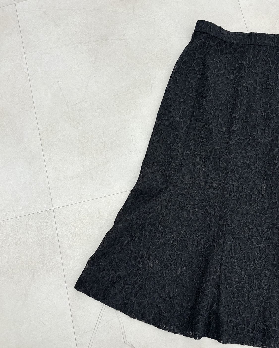 Nuit noir black lace layered long skirt 상품이미지5