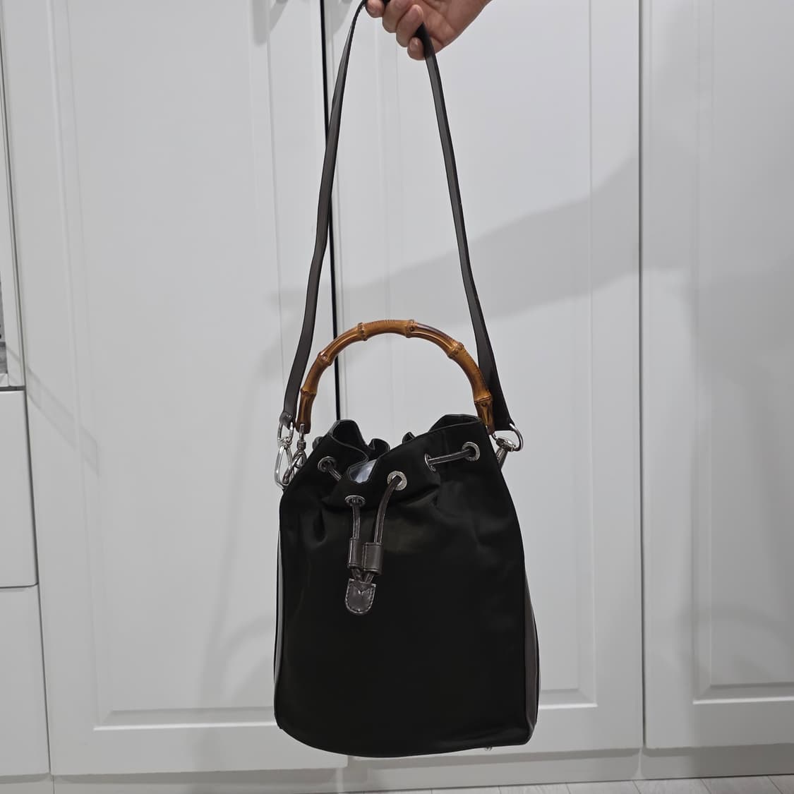 구찌 빈티지 뱀부 나일론 버킷백 토트백 핸드백 숄더백 상품이미지5