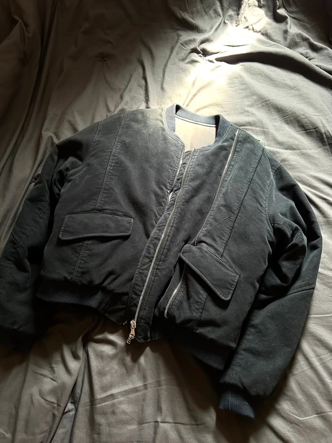 Suede Over Utility Bomber Jacket 상품이미지1