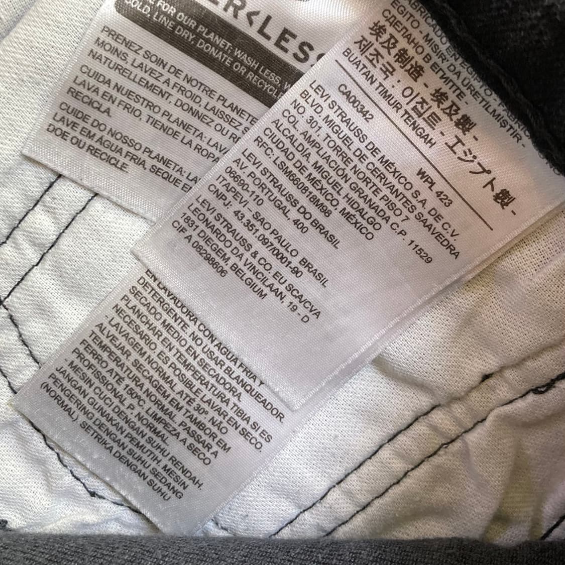 리바이스 502 블랙진 데님팬츠 W36 L32 상품이미지5