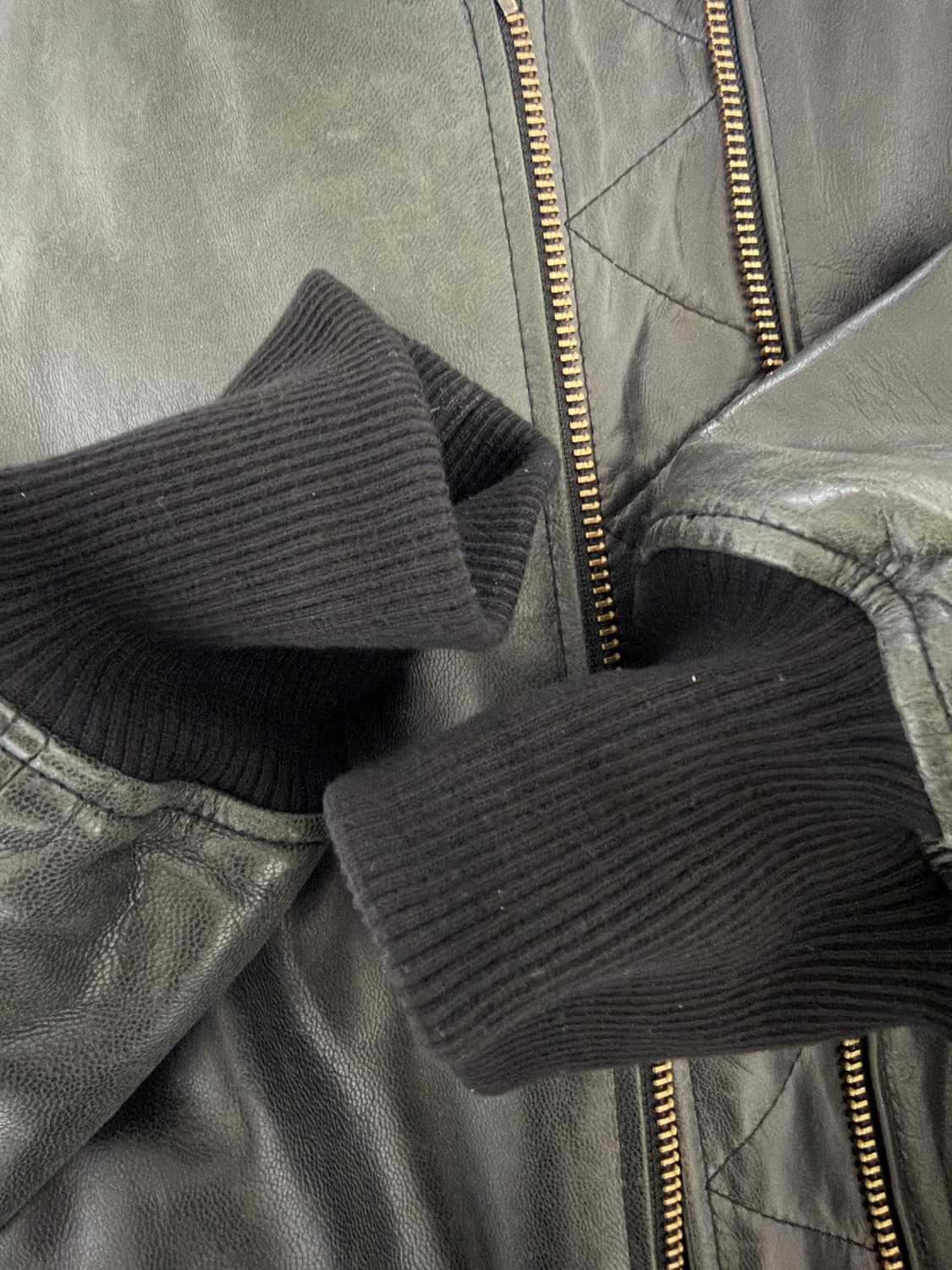 (1) 언더마이카 언노운 아트윅 프린트 염소 가죽 봄버 상품이미지5