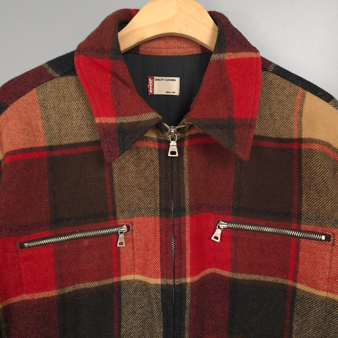 남성용 리바이스 Levis 울 블렌드 체크 자켓 L(100) 상품이미지2