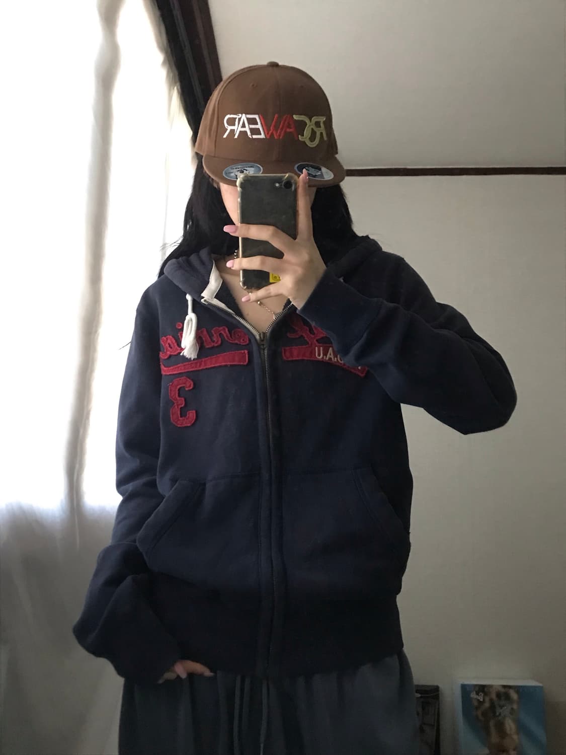 후아유 네이비 후드집업 상품이미지1