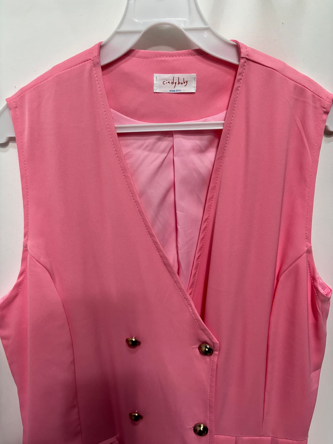 더블 브레스티드 민소매 원피스 상품이미지2