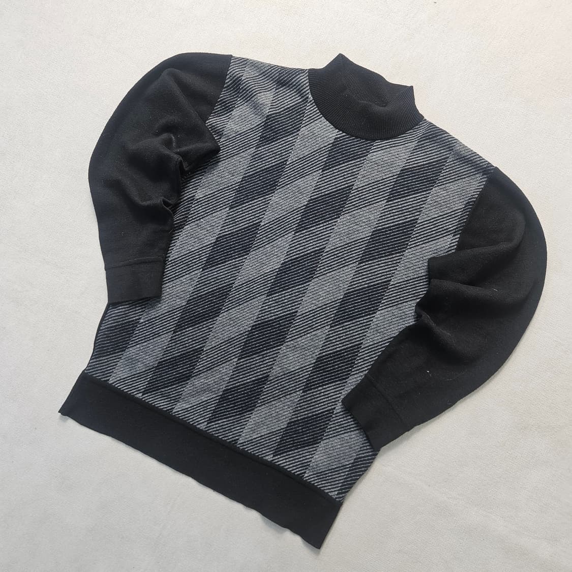 실측확인 빈티지 터틀넥 패턴 니트 스웨터 0325Y 상품이미지1