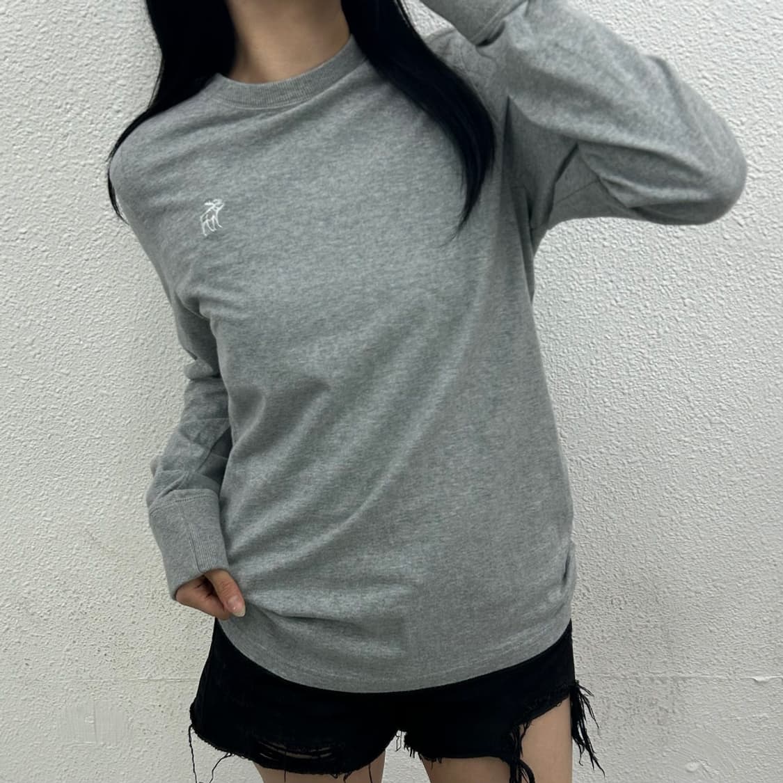 아베크롬비 순록로고 그레이 롱슬리브 S 상품이미지5