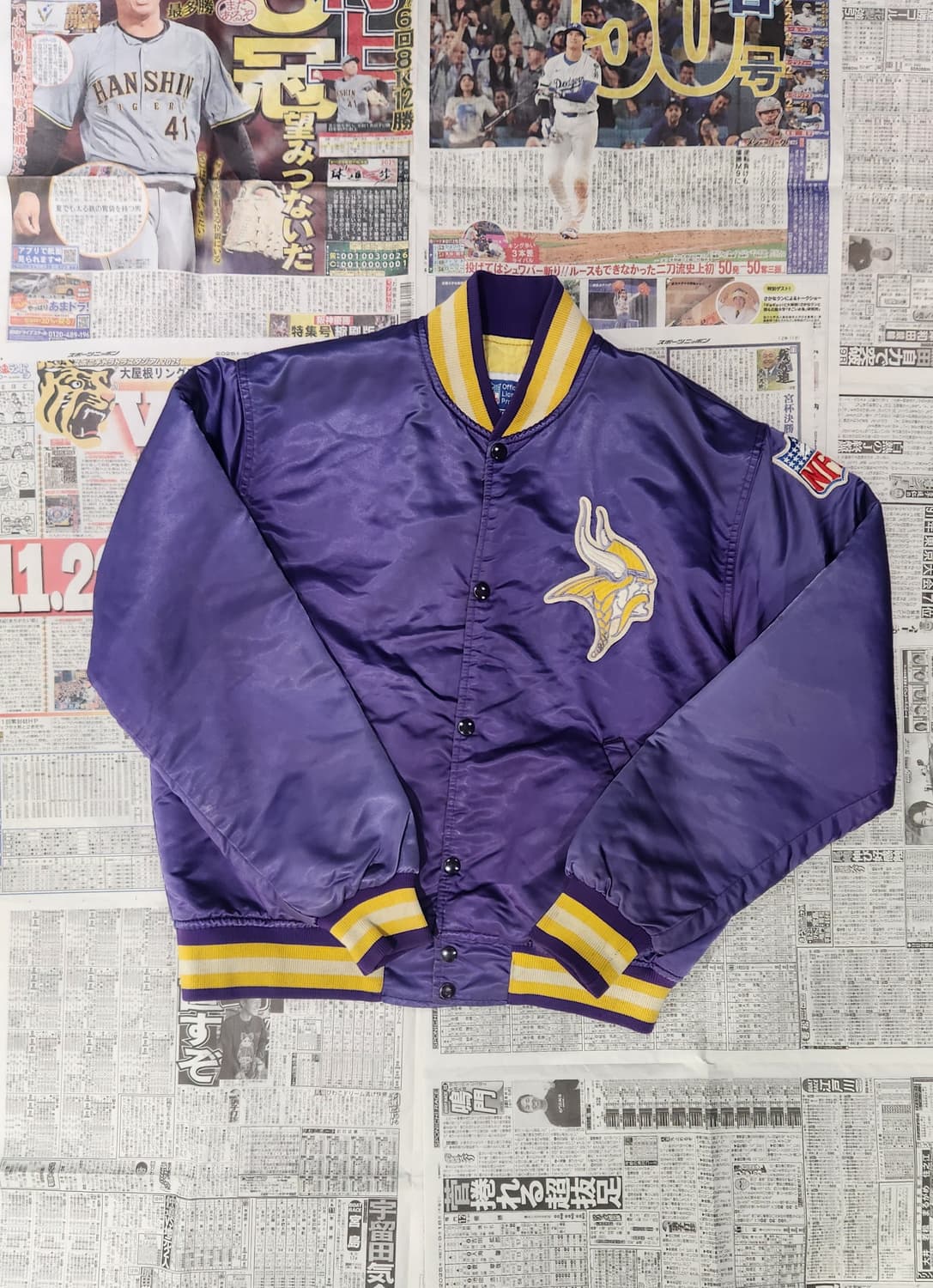 90's STARTER 미네소타바이킹스 바시티 자켓L 상품이미지1