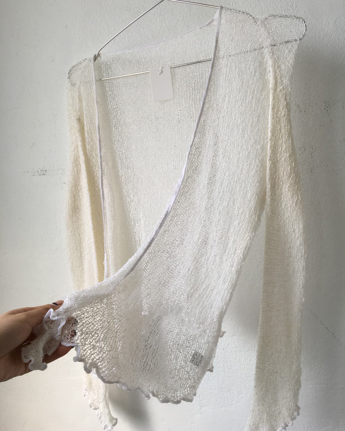 Net knit open cardigan 상품이미지3