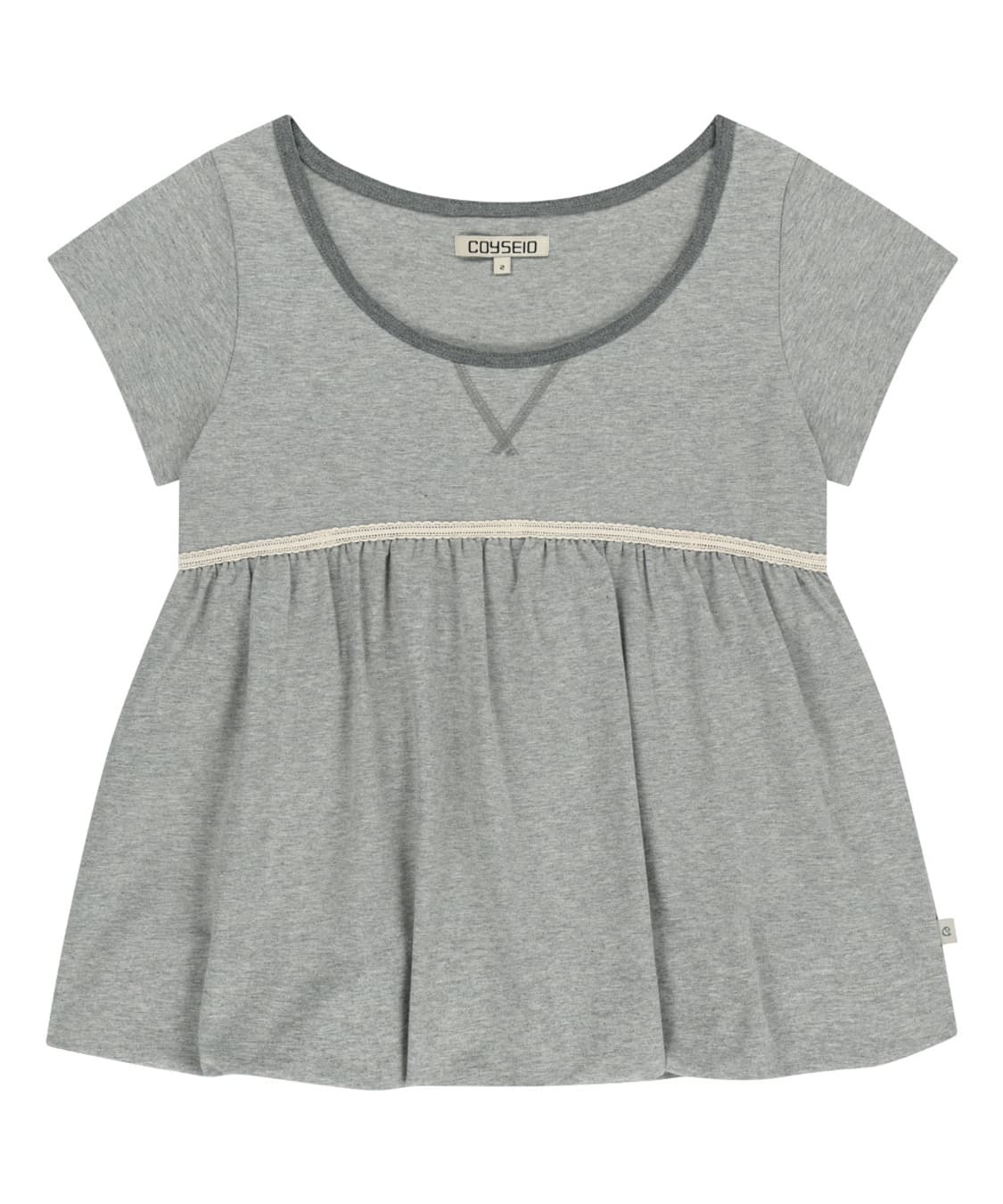 LACE BALLOON T-SHIRT MELANGE GREY 2 상품이미지1