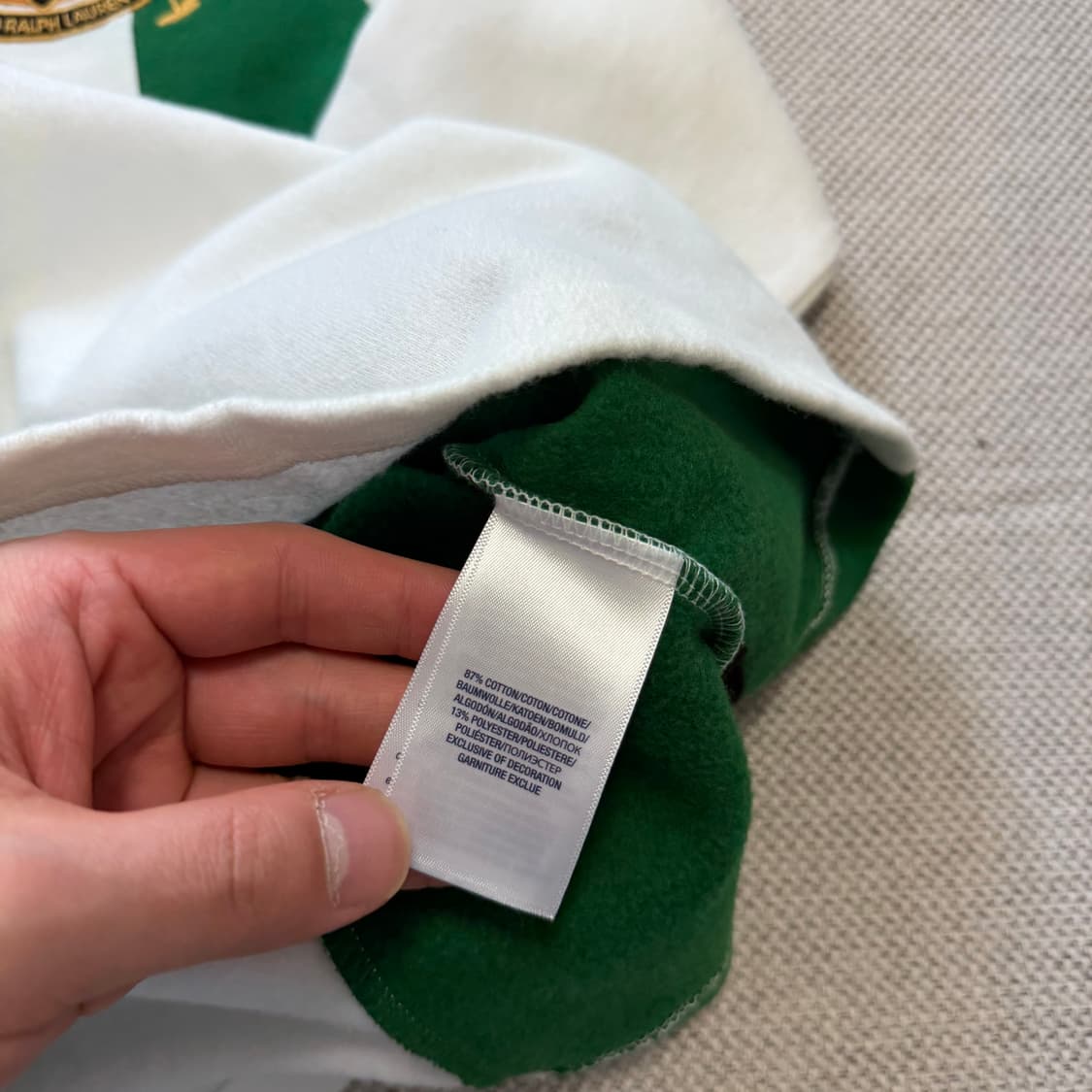 폴로 랄프로렌 럭비티 화이트 그린 상품이미지3