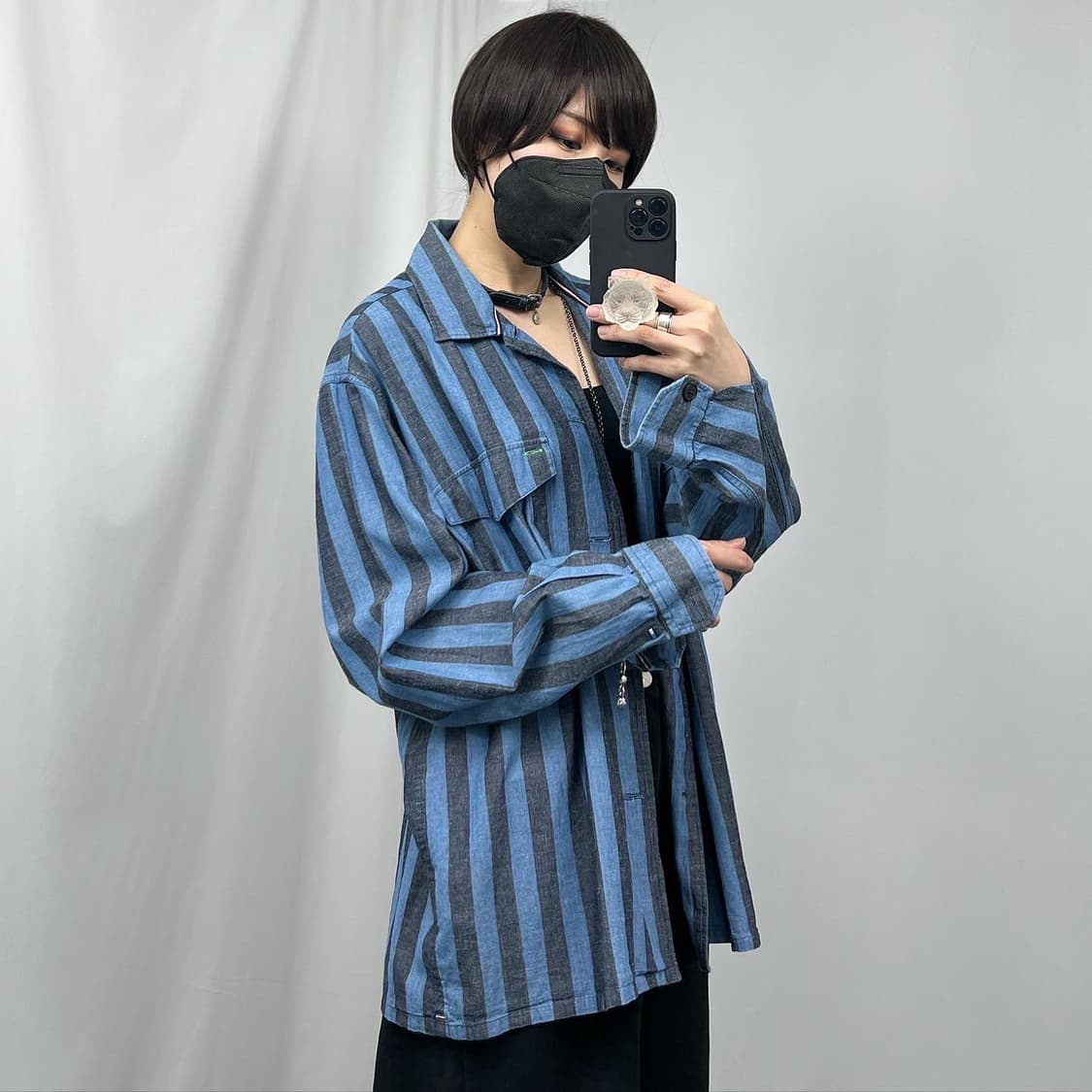 스트라이프 블루셔츠 상품이미지2