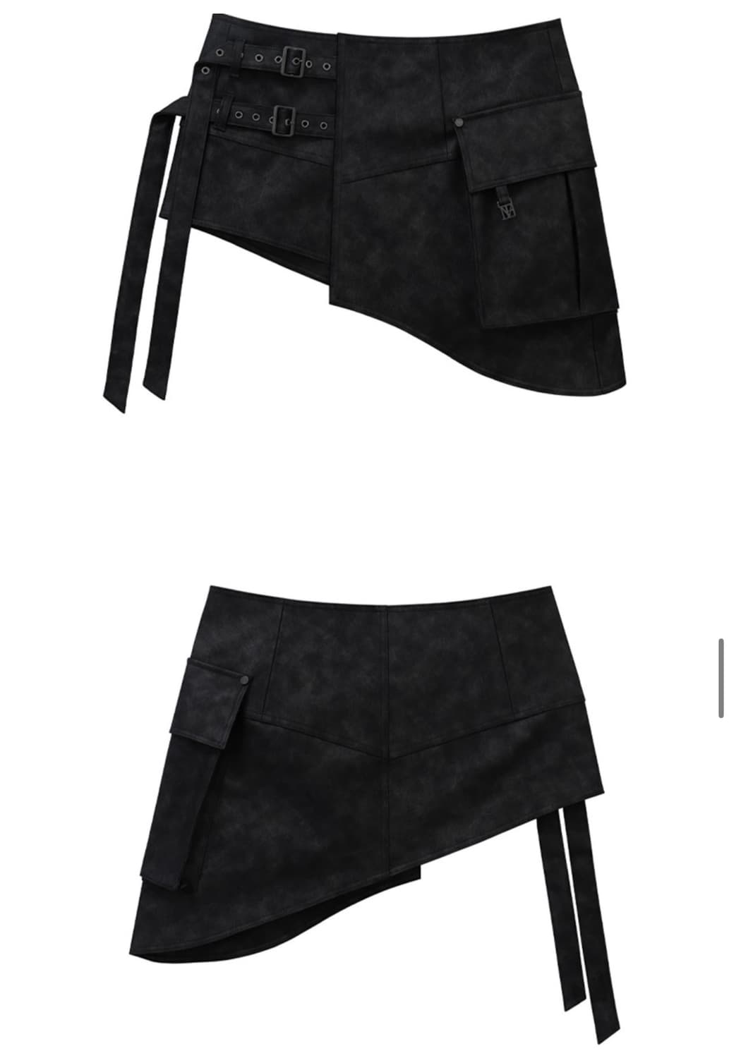 트리밍버드 레더랩스커트 Belted Layered Leather Wrap 상품이미지5