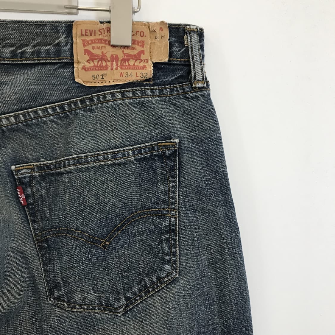리바이스 501 워시드 청바지 [34x32] 상품이미지4