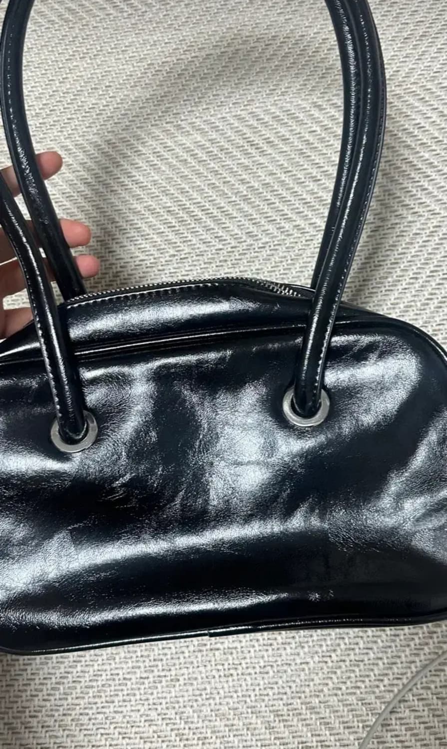 애니원모어 호라 스퀘어 사각 레더 숄더백 블랙 상품이미지6