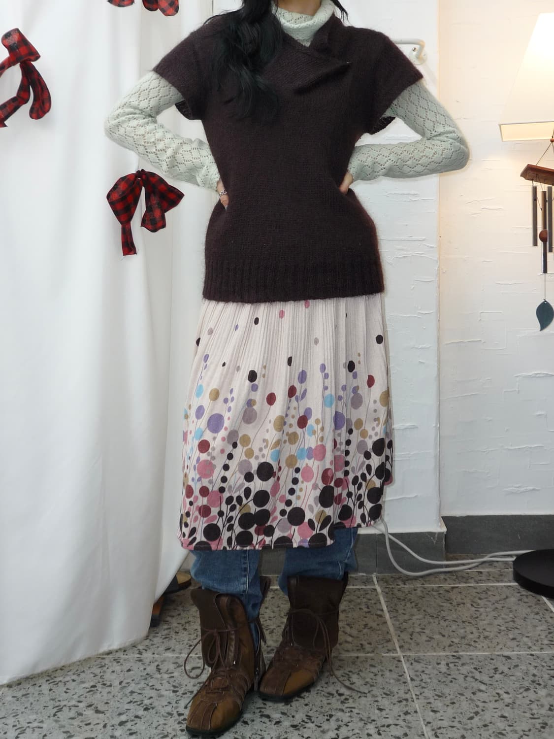 개별 구매 가능)브라운 핑크 코디 상품이미지6