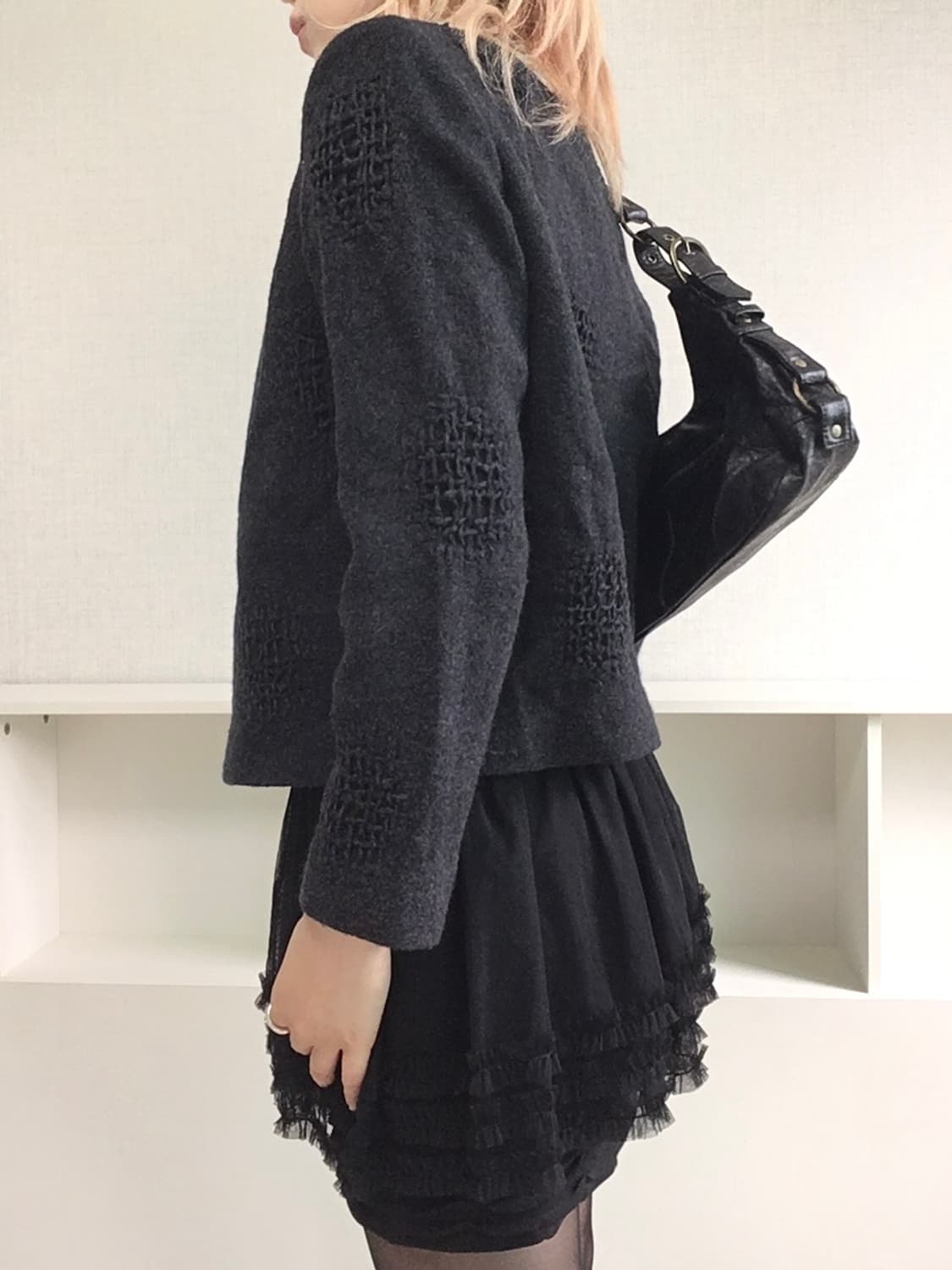 jpn vintage charcoal wool jacket 상품이미지5