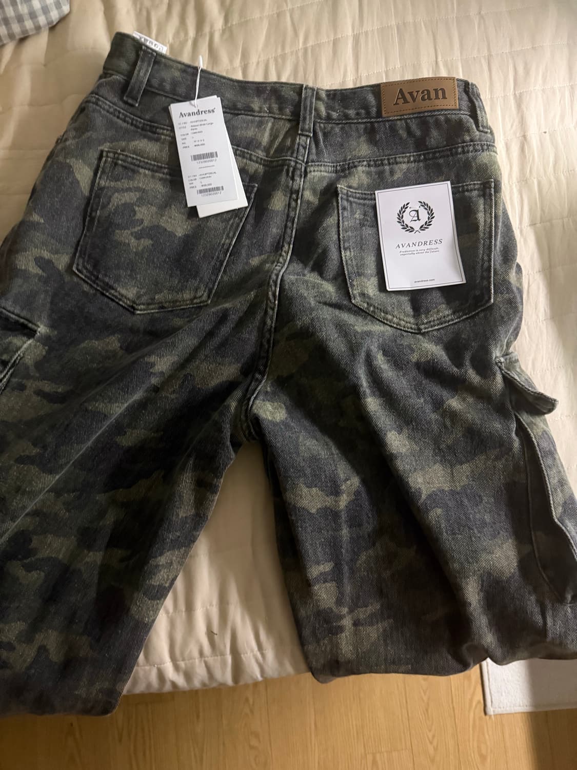 어반드레스 리본 와이드 카고 팬츠 CAMO L 상품이미지3