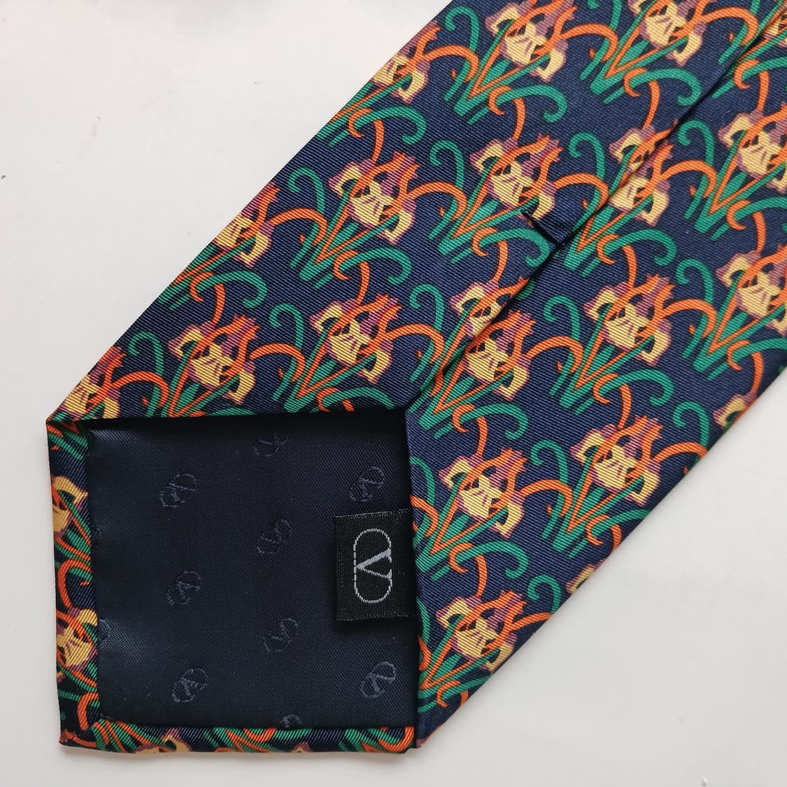 발렌티노 실크 네이비 패턴 넥타이 9.4cm A+등급 G21
 상품이미지8