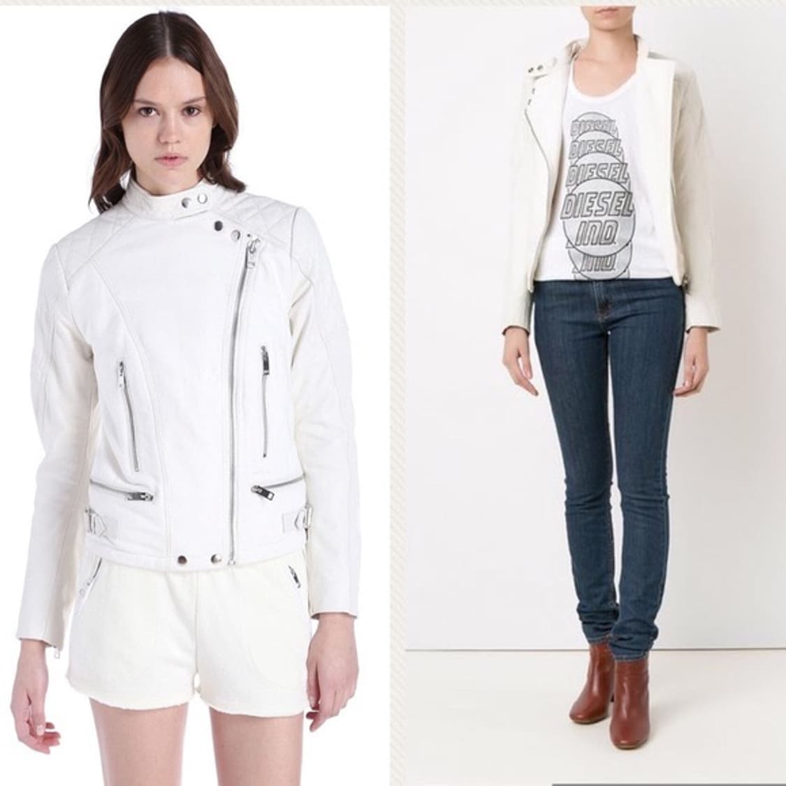 [무료배송] Diesel 디젤 퀄티드 레더 모토 자켓 상품이미지4