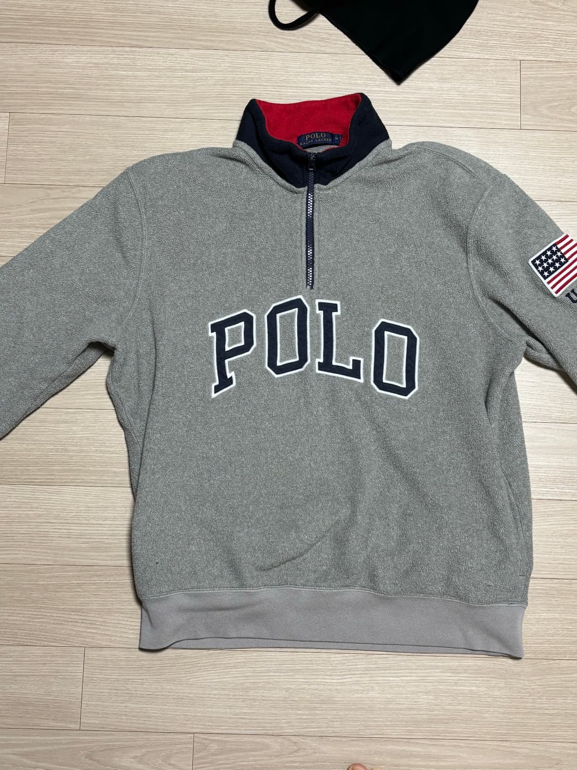 폴로 성조기 반집업 후리스 상품이미지2