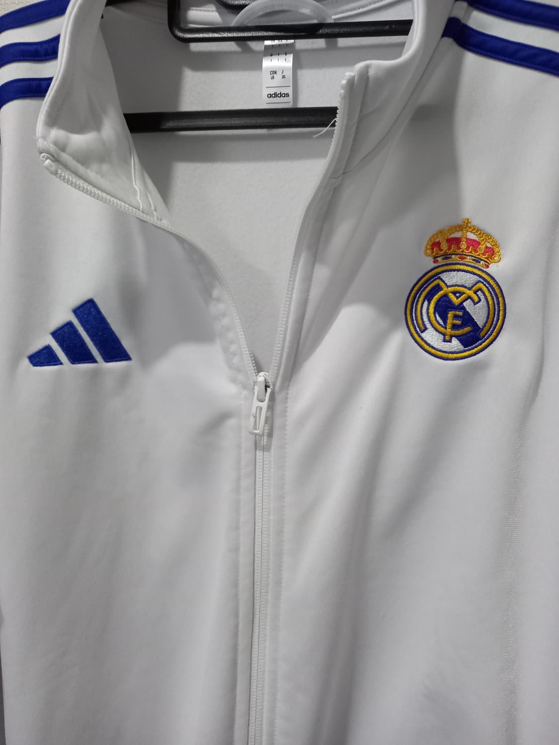 아디다스 레알마드리드 화이트 블루 흰파 트랙탑 저지 져지집업 100/L 상품이미지2