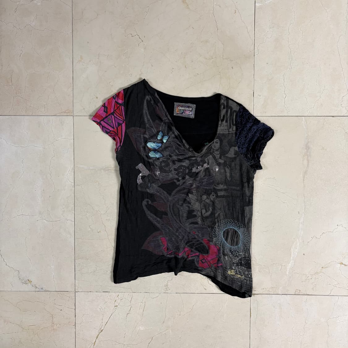 Desigual Asymmetrical Graphic Tee 상품이미지5