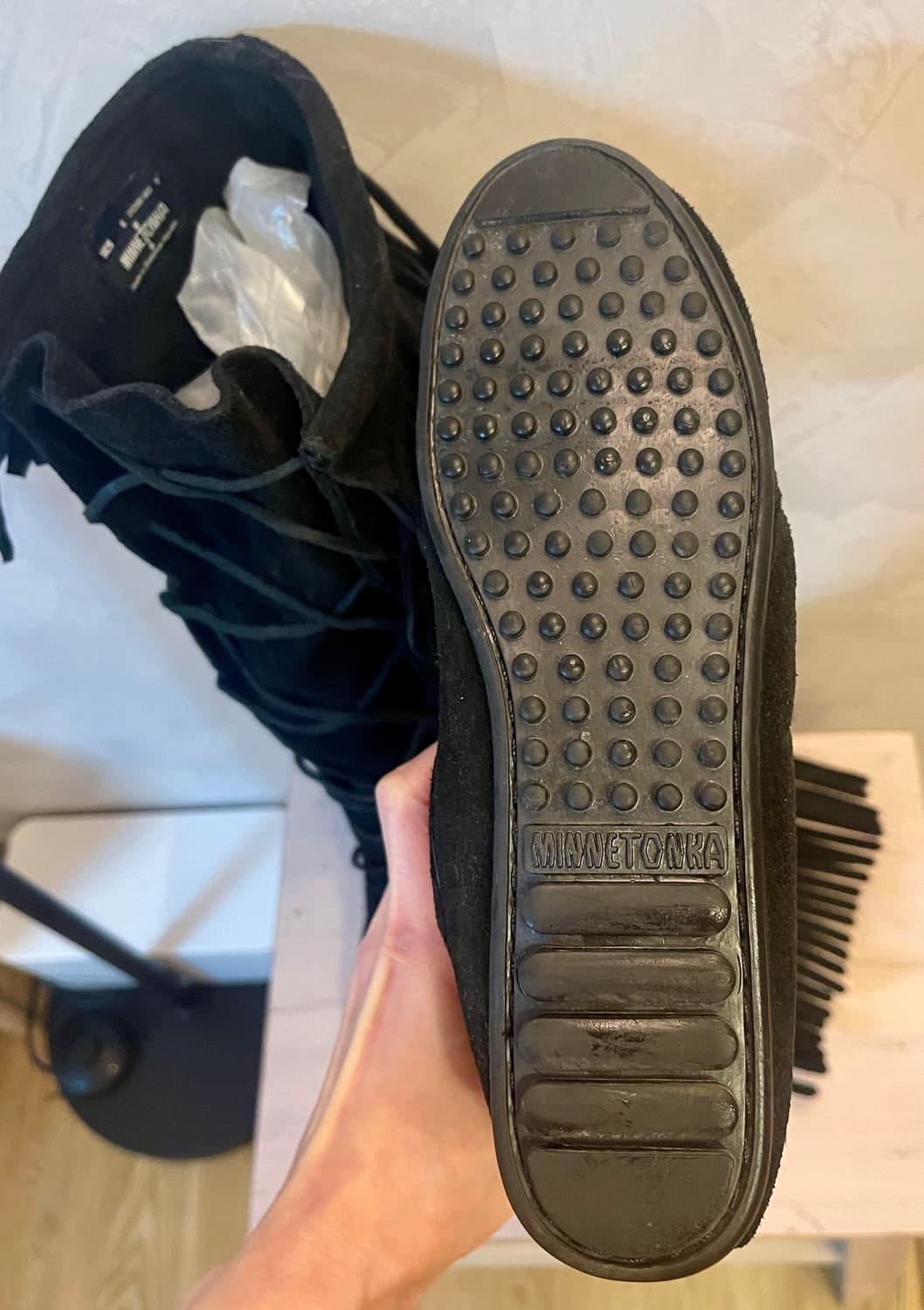 미네통카 Minnetonka프론트 레이스 니 하이 부츠 블랙 230 상품이미지5