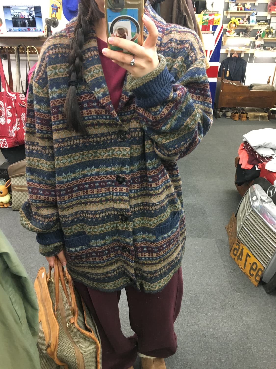 빈티지 헤비 니트 가디건 상품이미지1