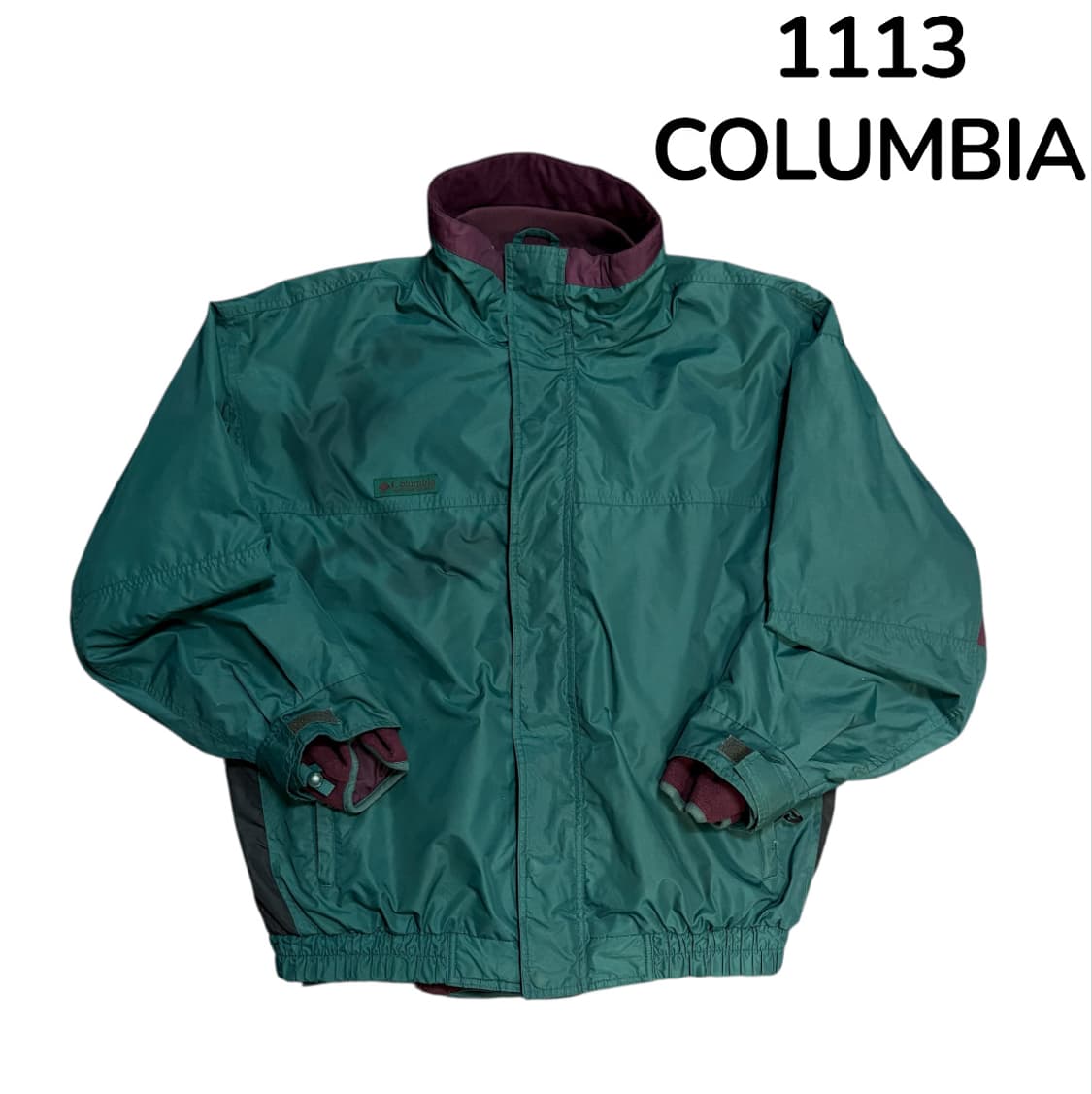 90s 콜롬비아 재팬 그린 나일론 자켓 등산 바람막이 점퍼 XL 상품이미지2