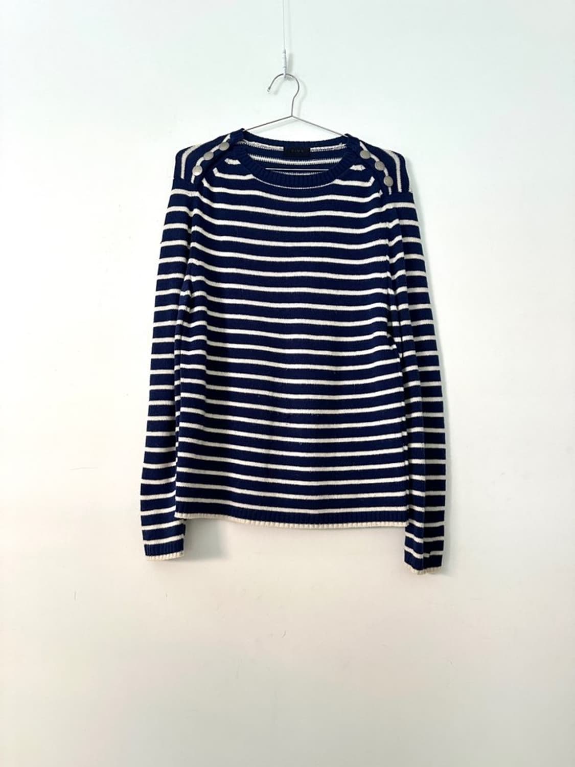 TIME shoulder stone knit / navy 상품이미지2