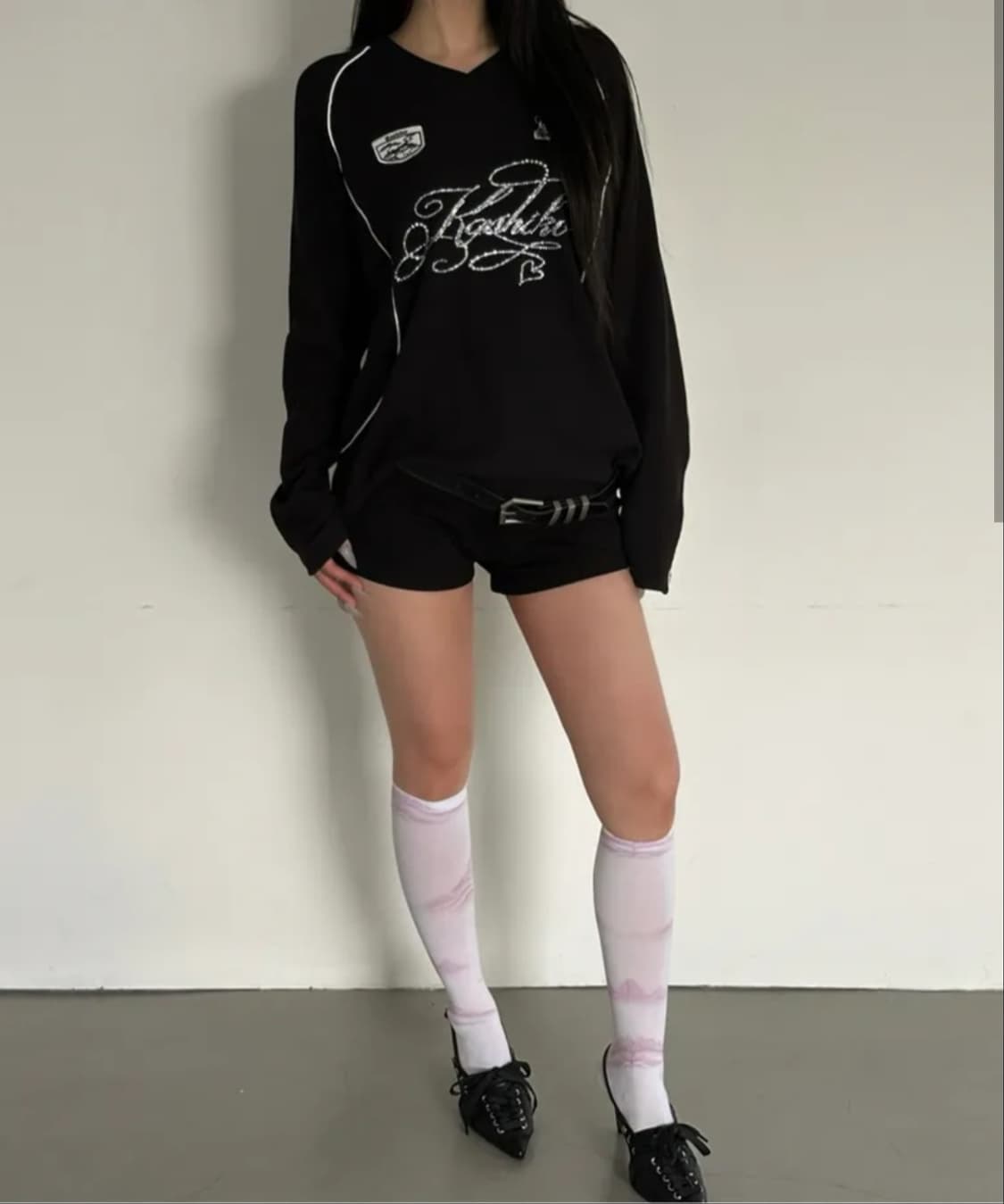 Kashiko 카시코 와플 럭비 티 (블랙) 상품이미지5