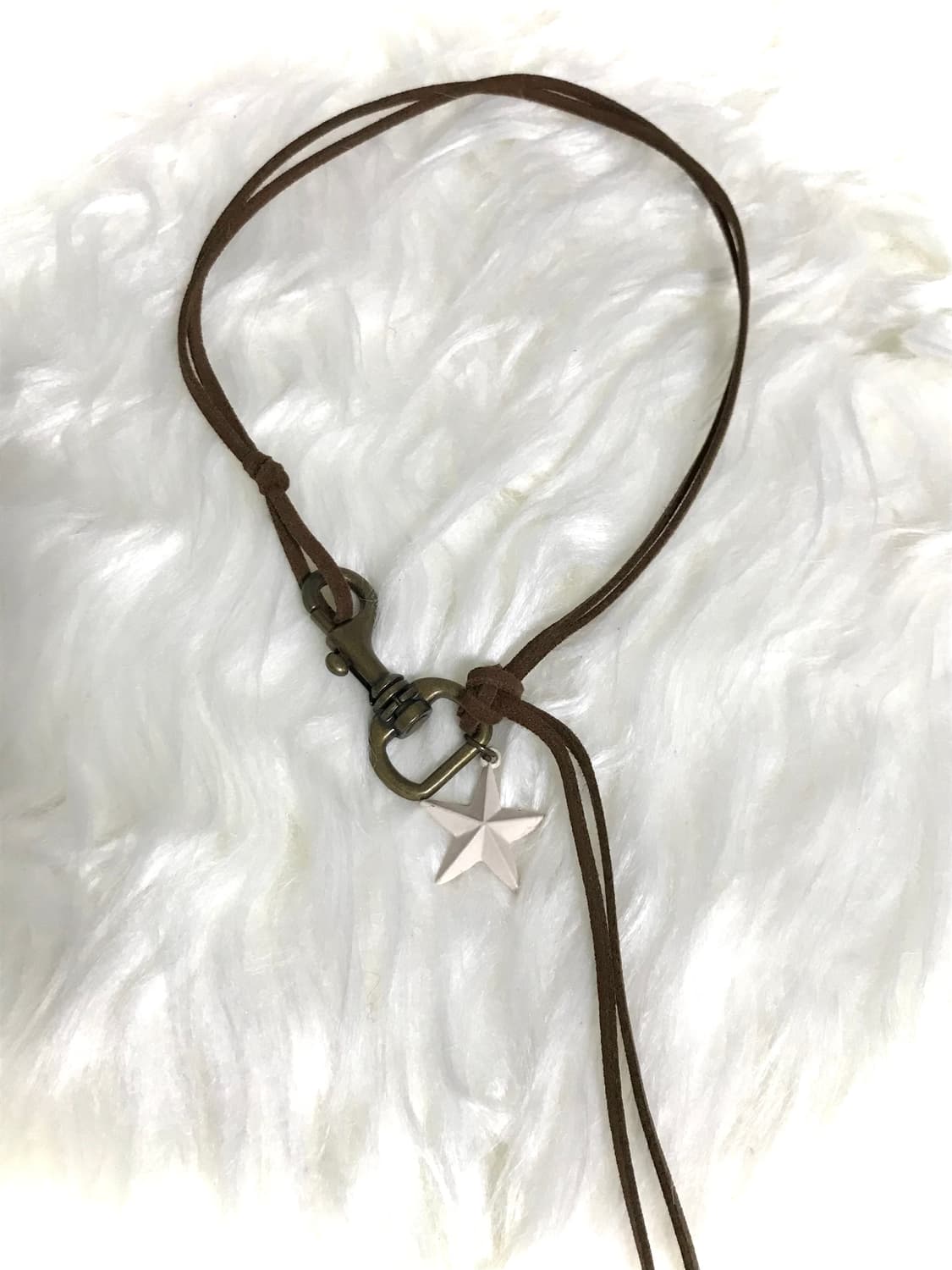 빈티지 보헤미안 웨스턴 별 엔틱 스웨이드 끈 길이조절 목걸이 상품이미지1