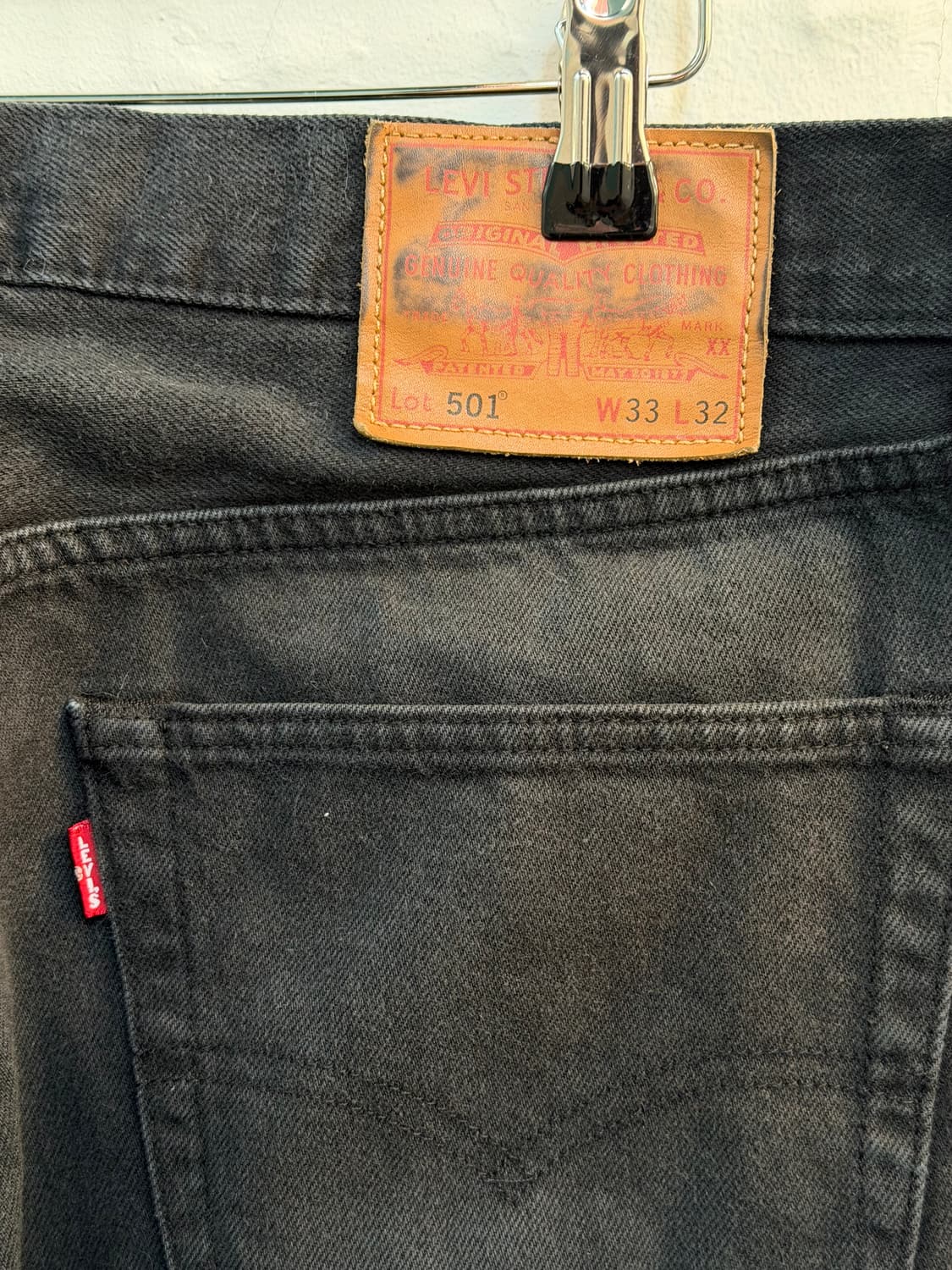 Levis 501 리바이스 흑청 블랙 데님 진 33x32 상품이미지8