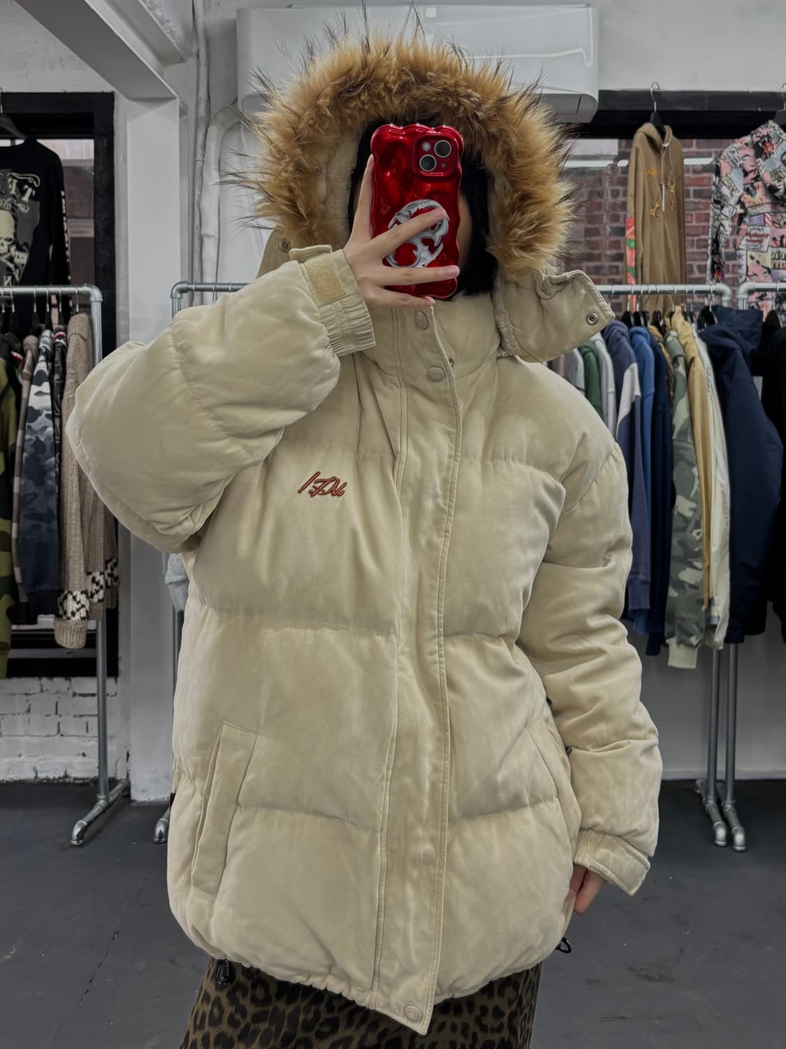 마자플라바 퍼후드 베이지 패딩 상품이미지1